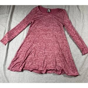 TMG New York Shirt Women Medium Maroon Red Long Sleeve Casual Shirt Dress Ladies